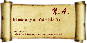 Nimberger Adrián névjegykártya